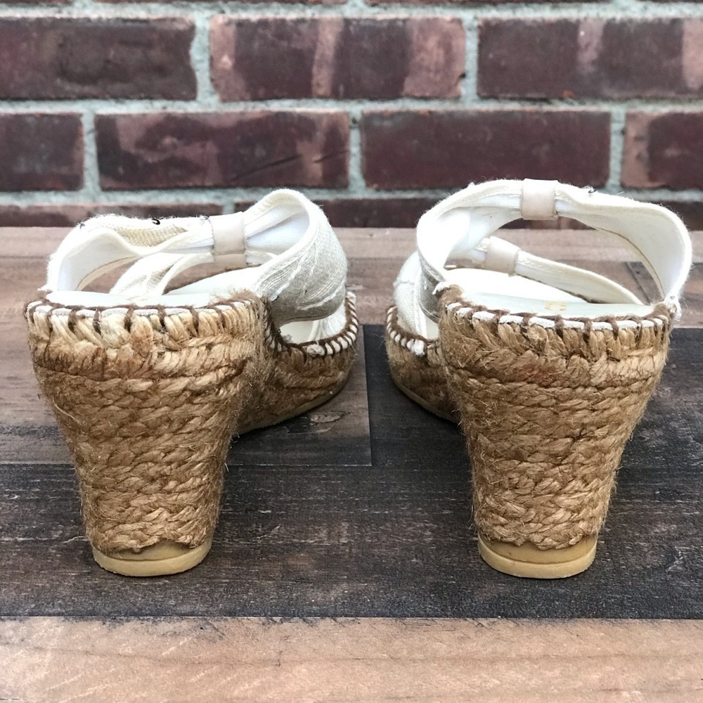 ANDRE ASSOUS Jute Espadrilles canvas wedge Beige Size 10 - Picture 3 of 16
